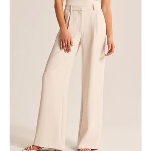 Cream/white trouser wide leg pants
